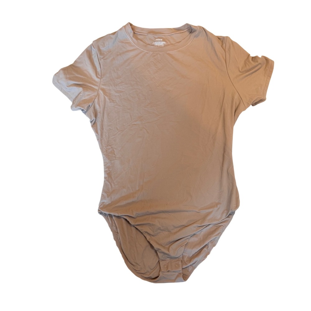 SKIMS Fits Everybody T-Shirt Bodysuit Ochre Short Sleeve Tan Sz L